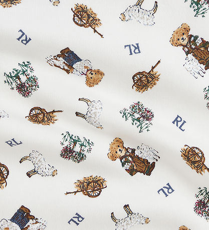 Polo Ralph Lauren Hagesmæk - Hvid/Brun m. Bamser Polo Ralph Lauren Hagesmæk - Hvid/Brun m. Bamser