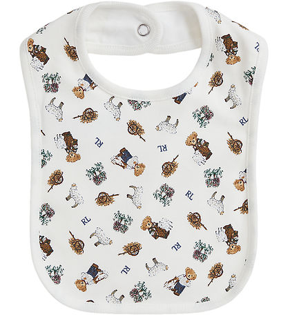 Polo Ralph Lauren Hagesmæk - Hvid/Brun m. Bamser Polo Ralph Lauren Hagesmæk - Hvid/Brun m. Bamser