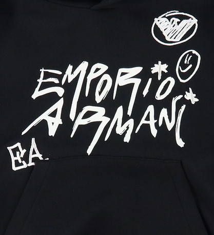 EA7 Hættetrøje - Sort m. Hvid EA7 Hættetrøje - Sort m. Hvid