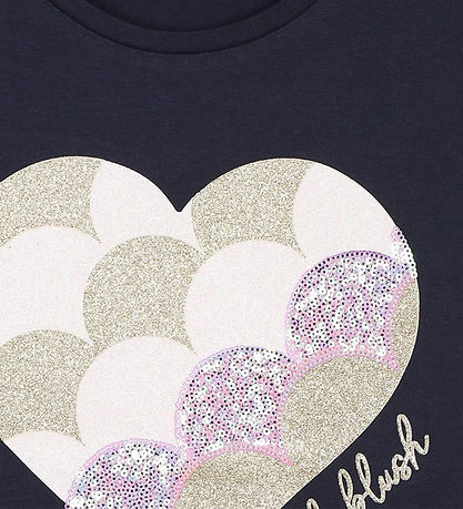 Billieblush T-shirt - Navy/Heart/Glitter
