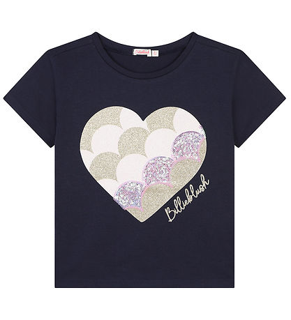 Billieblush T-shirt - Navy/Heart/Glitter