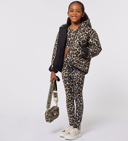 Michael Kors Skuldertaske - Stone m. Leopardprint Michael Kors Skuldertaske - Stone m. Leopardprint