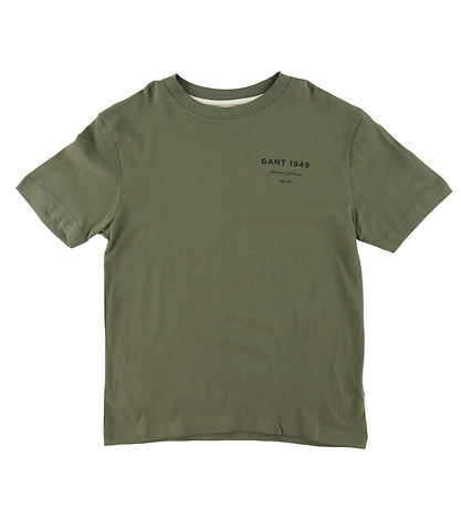 GANT T-Shirt - Grafikschriftzug - Juniper Green