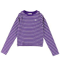 Gant Bluse - Cropped - Rib - Pansy Purple/Hvidstribet Gant Bluse - Cropped - Rib - Pansy Purple/Hvidstribet