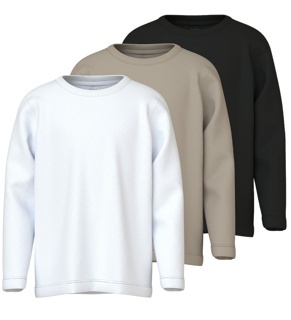 Name It Bluse - Noos - NkmVobbo - 3er-Pack - Black/Pure Cach/Bri - Name It - 5 Jahre (110) - Blusen