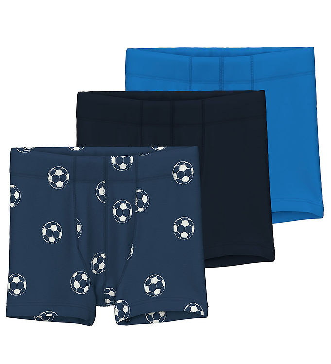 NAME IT 3-Pak boxershorts Fodbold Dark Denim