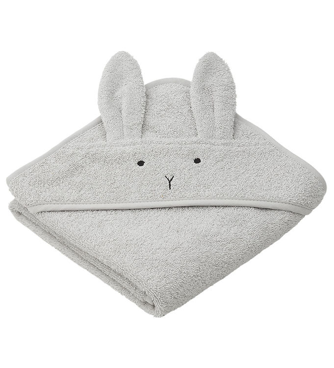 Liewood Babyhåndklæde – 70×70 cm – Albert – Rabbit Grå