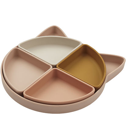 Liewood Tallerken - Arne - Silikone - 4 Rum - Cat Rose Multi Mix Liewood Tallerken - Arne - Silikone - 4 Rum - Cat Rose Multi Mix