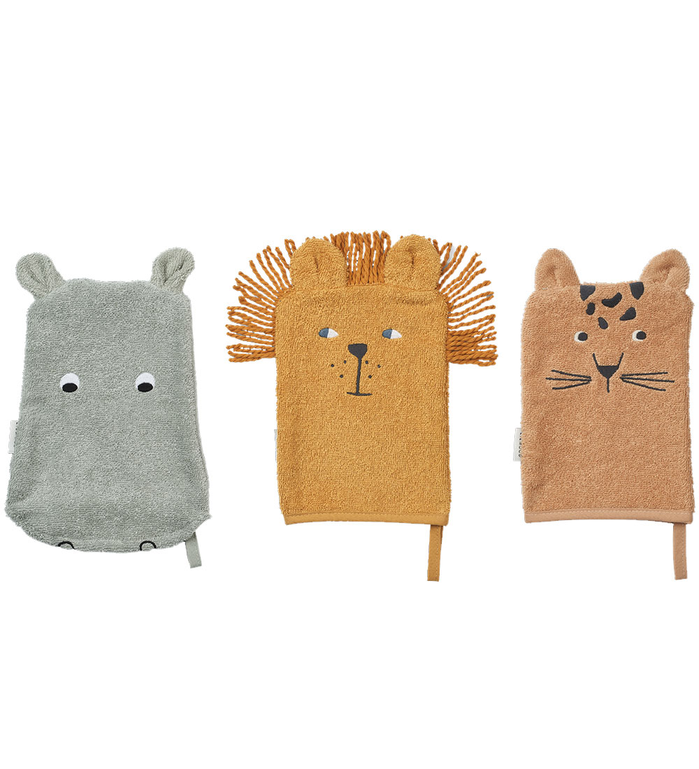 Liewood Waschlappen - Sylvester - 3er-Pack - Safari Mix - Liewood - One Size - Waschlappen