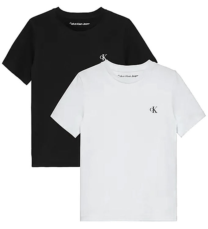 Calvin Klein Monogram T-shirt 2-pak - Hvid/Sort