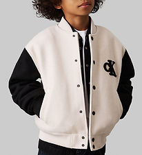Calvin Klein Jakke - Heather Varsity - Oatmeal Heather/Sort Calvin Klein Jakke - Heather Varsity - Oatmeal Heather/Sort
