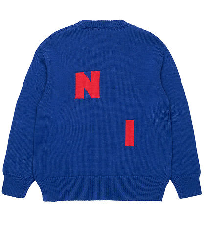 Marni Bluse - Bomuld/Uld - True Blue m. Rød Marni Bluse - Bomuld/Uld - True Blue m. Rød