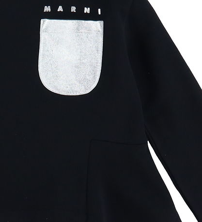 Marni Sweatshirt - Cropped - Sort m. Sølv