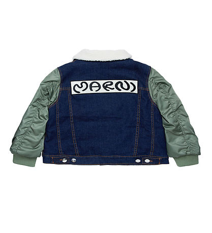 Marni Dynejakke - Denim - Mørkeblå/Armygrøn Marni Dynejakke - Denim - Mørkeblå/Armygrøn