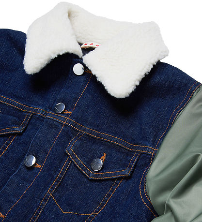 Marni Dynejakke - Denim - Mørkeblå/Armygrøn