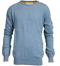Hound Bluse - Strik - Dusty Blue Melange Hound Bluse - Strik - Dusty Blue Melange