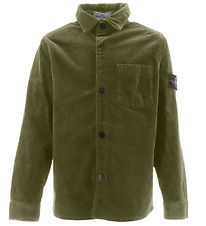 Stone Island Overshirt - Fløjl - Sage Stone Island Overshirt - Fløjl - Sage