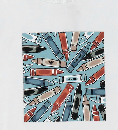 Emporio Armani T-shirt - Hvid m. Farver