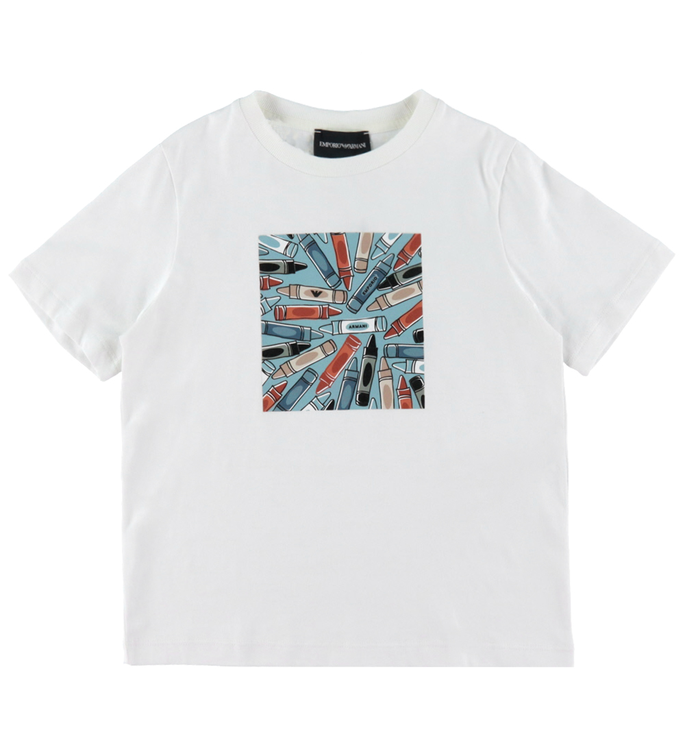 Emporio Armani T-Shirt - Weiß m. Farben - Emporio Armani - 6 Jahre (116) - T-Shirts