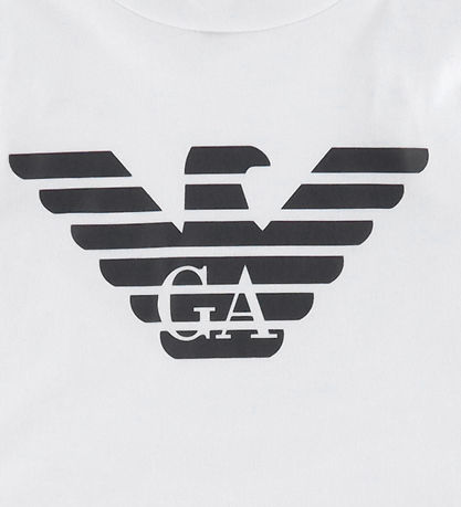 Emporio Armani Blouse - White/Navy w. Logo