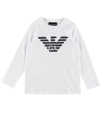 Emporio Armani Blouse - White/Navy w. Logo