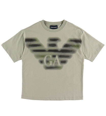Emporio Armani T-shirt - Dried Sage/Sort m. Logo Emporio Armani T-shirt - Dried Sage/Sort m. Logo
