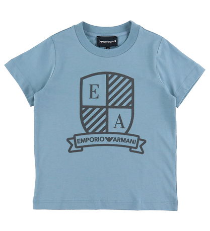 Emporio Armani T-shirt - 2-pak - Blå/Brun m. Print