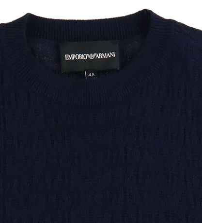 Emporio Armani Bluse - Akryl/Uld - Navy m. Logoer