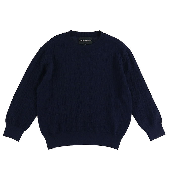 Emporio Armani Bluse - Akryl/Uld - Navy m. Logoer