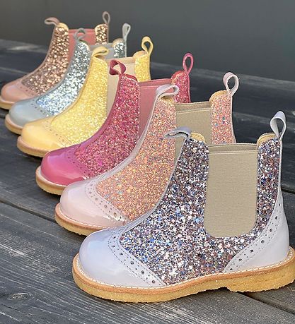 Angulus Støvler - Chelsea - Grå m. Glitter Angulus Støvler - Chelsea - Grå m. Glitter