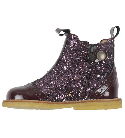 Angulus Støvler - Chelsea - Aubergine m. Glitter Angulus Støvler - Chelsea - Aubergine m. Glitter