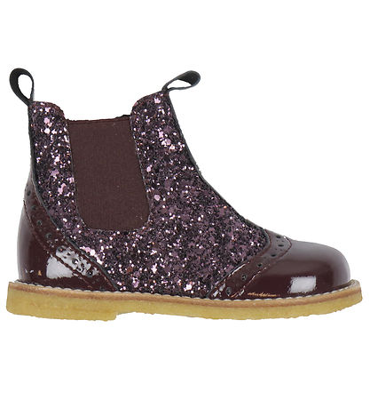 Angulus Støvler - Chelsea - Aubergine m. Glitter Angulus Støvler - Chelsea - Aubergine m. Glitter