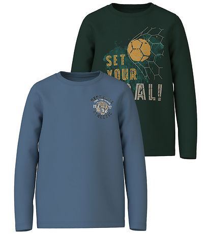 Name It Bluse - NkmVux - 2-pak - Pine Grove/Coronet Blue Name It Bluse - NkmVux - 2-pak - Pine Grove/Coronet Blue