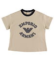 Emporio Armani T-shirt - Oxford Tan m. Sort/Grå Emporio Armani T-shirt - Oxford Tan m. Sort/Grå