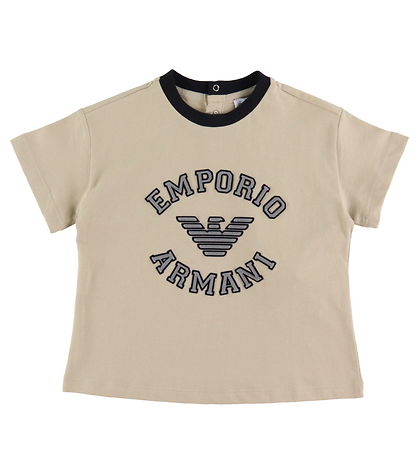 Emporio Armani T-shirt - Oxford Tan m. Sort/Grå Emporio Armani T-shirt - Oxford Tan m. Sort/Grå