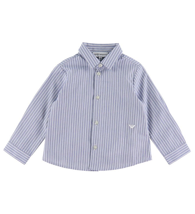 Emporio Armani Skjorte - Blå/Hvidstribet