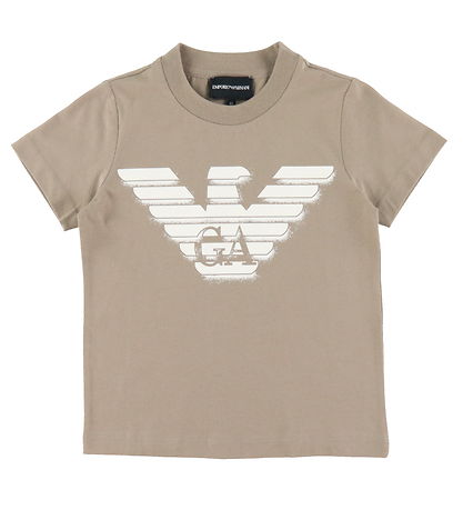 Emporio Armani T-shirt - 3-pak - Navy/Brun/Grøn m. Print