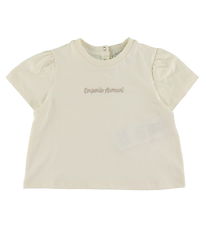 Emporio Armani T-shirt - Hvid m. Beige Emporio Armani T-shirt - Hvid m. Beige
