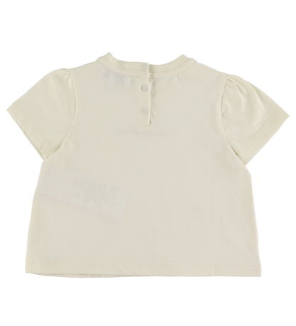 Emporio Armani T-shirt - Hvid m. Beige Emporio Armani T-shirt - Hvid m. Beige
