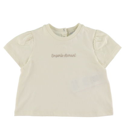 Emporio Armani T-shirt - Hvid m. Beige Emporio Armani T-shirt - Hvid m. Beige