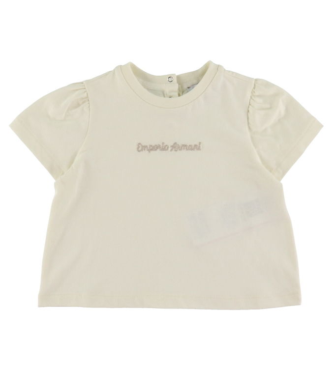 Emporio Armani T-shirt - Hvid m. Beige