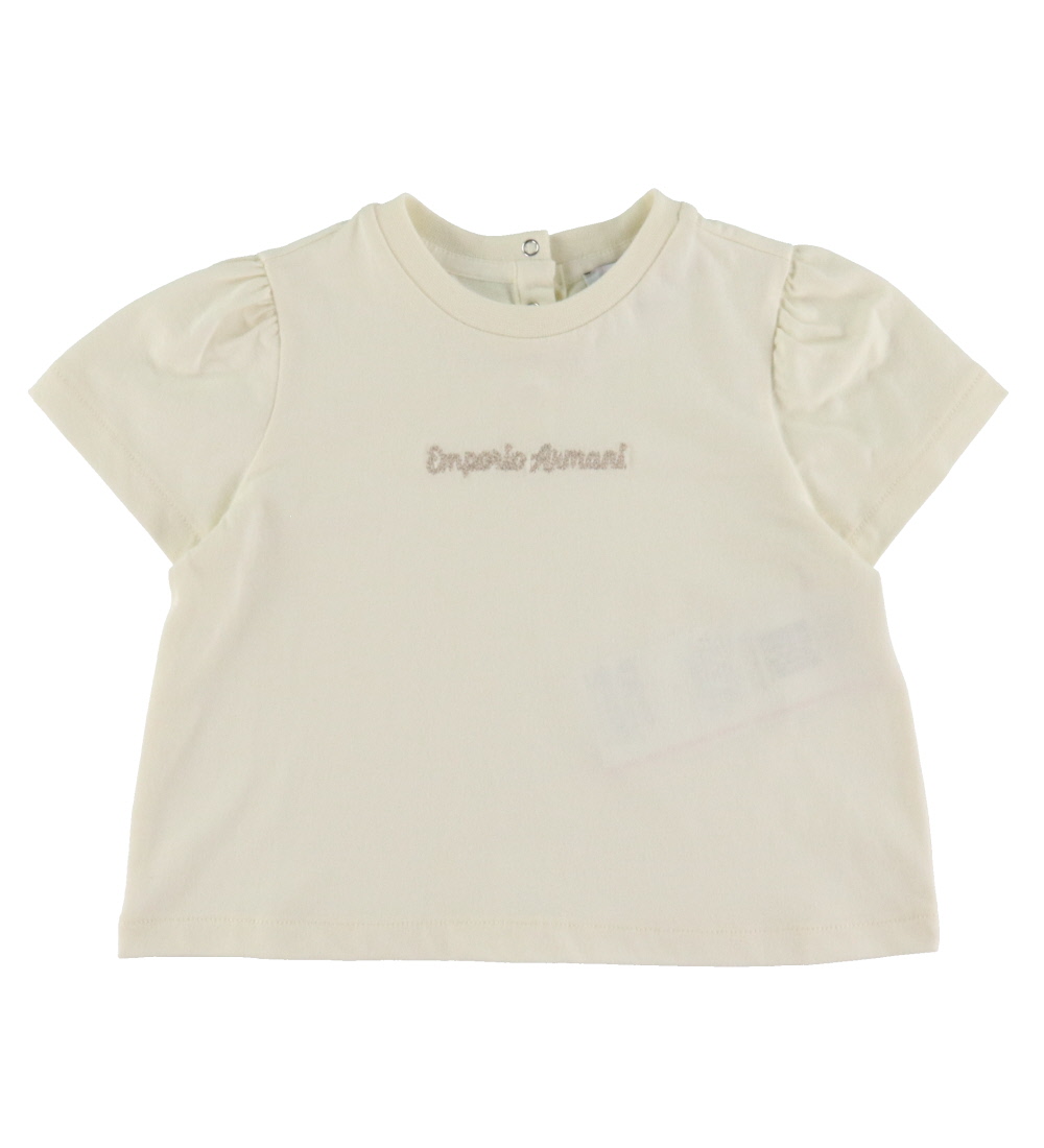 Emporio Armani T-Shirt - Weiß m. Beige - Emporio Armani - 24 mt - T-Shirts