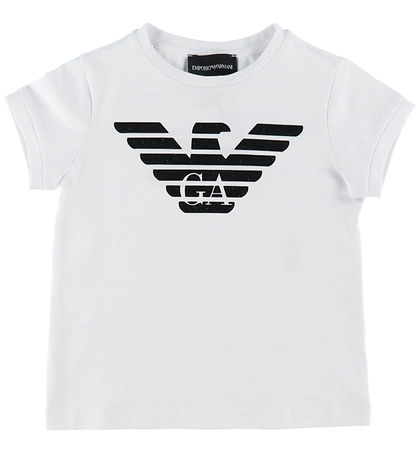 Emporio Armani T-shirt - Hvid m. Sort Emporio Armani T-shirt - Hvid m. Sort