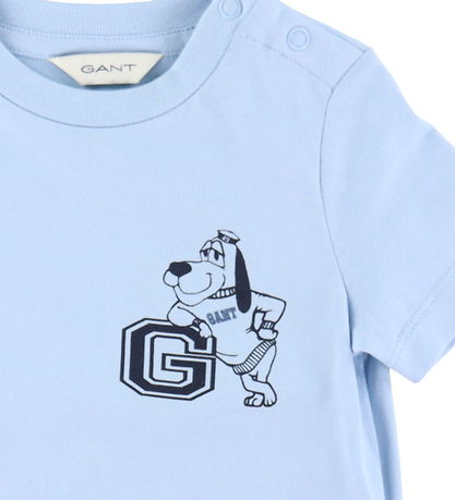 GANT T-shirt - Fresh Blue m. Hund GANT T-shirt - Fresh Blue m. Hund