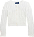 Polo Ralph Lauren Cardigan - Strik - Hvid m. Hulmønster Polo Ralph Lauren Cardigan - Strik - Hvid m. Hulmønster