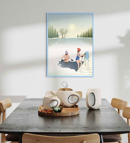 Vissevasse Billederamme - Træ - 50x70 cm - Air Blue