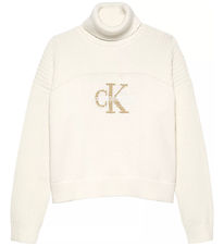 Calvin Klein Bluse - Strik - Monologo Rollneck - Ivory Calvin Klein Bluse - Strik - Monologo Rollneck - Ivory