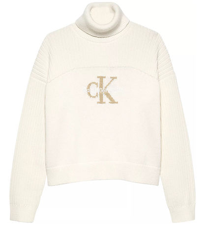 Calvin Klein Bluse - Strik - Monologo Rollneck - Ivory