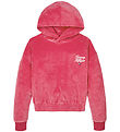 Tommy Hilfiger Hættetrøje - Velour - Script - Heritage Pink Tommy Hilfiger Hættetrøje - Velour - Script - Heritage Pink