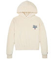 Tommy Hilfiger Hættetrøje - Velour - Script - Heathered Oat Tommy Hilfiger Hættetrøje - Velour - Script - Heathered Oat